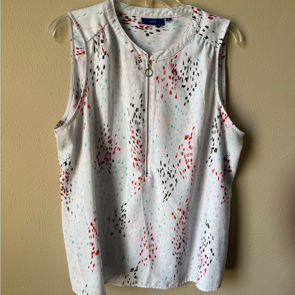 Apt. 9 Sleeveless Tank Top with Mandarin Collar